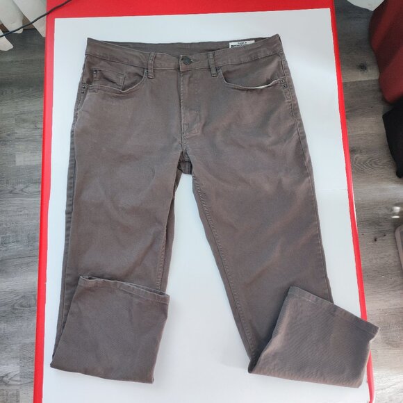 Buffalo David Bitton Sam-X slim straight cotton pants grey men's size 34x30 - Picture 1 of 13